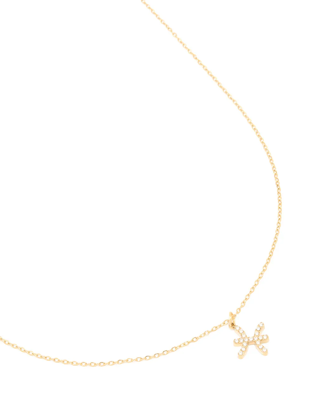 Waterproof Gold Plated Stainless Steel Cubic Zirconia Pisces Necklace sold by lovisa