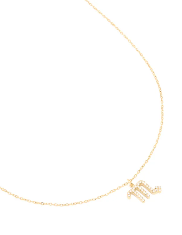 Waterproof Gold Plated Stainless Steel Cubic Zirconia Scorpio Necklace sold by lovisa