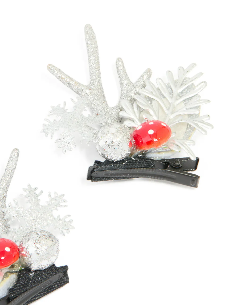 Silver Mushroom & Reindeer Hair Clips 2-Pack sold by lovisa product image thumbnail 3