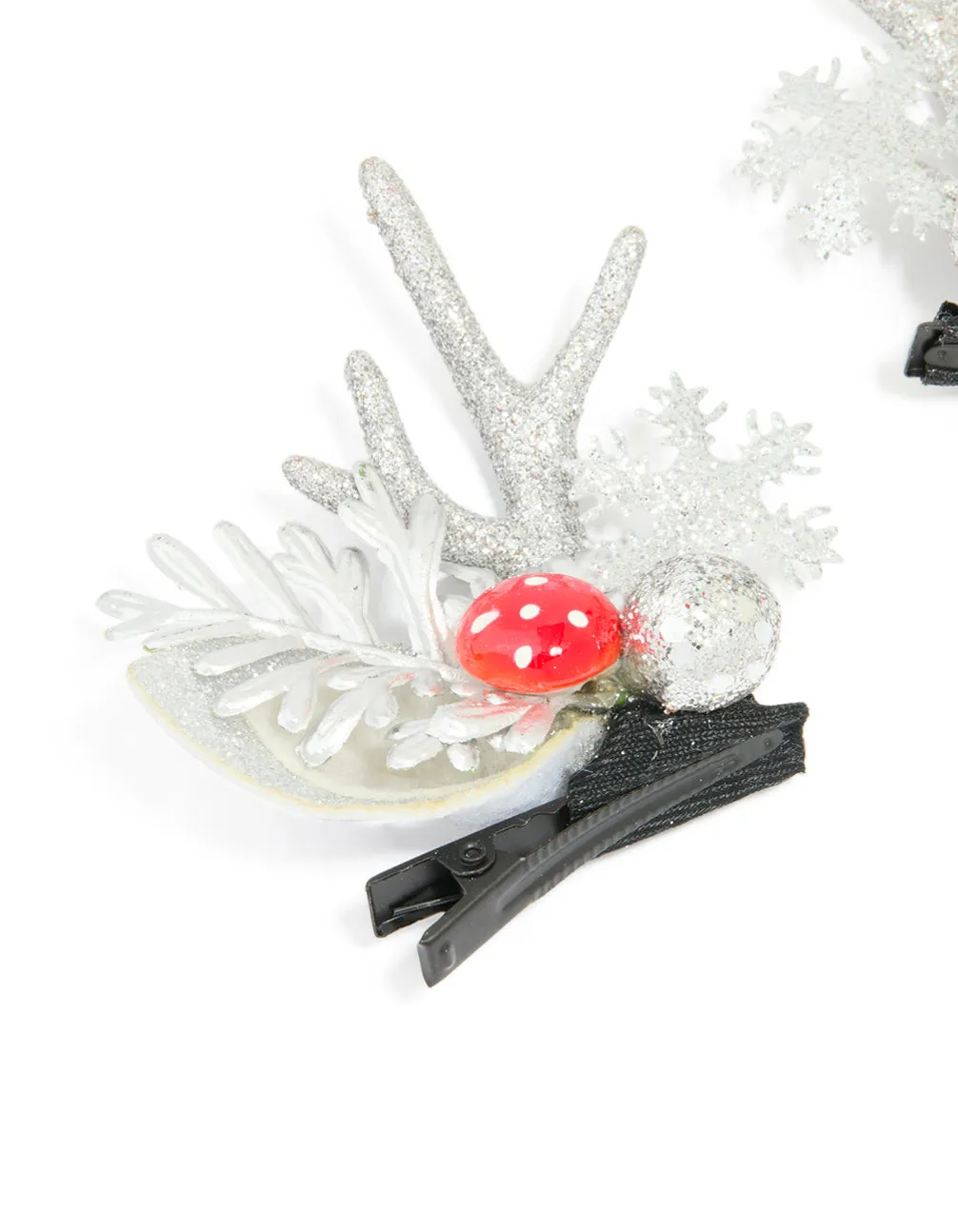Silver Mushroom & Reindeer Hair Clips 2-Pack sold by lovisa product image thumbnail 2