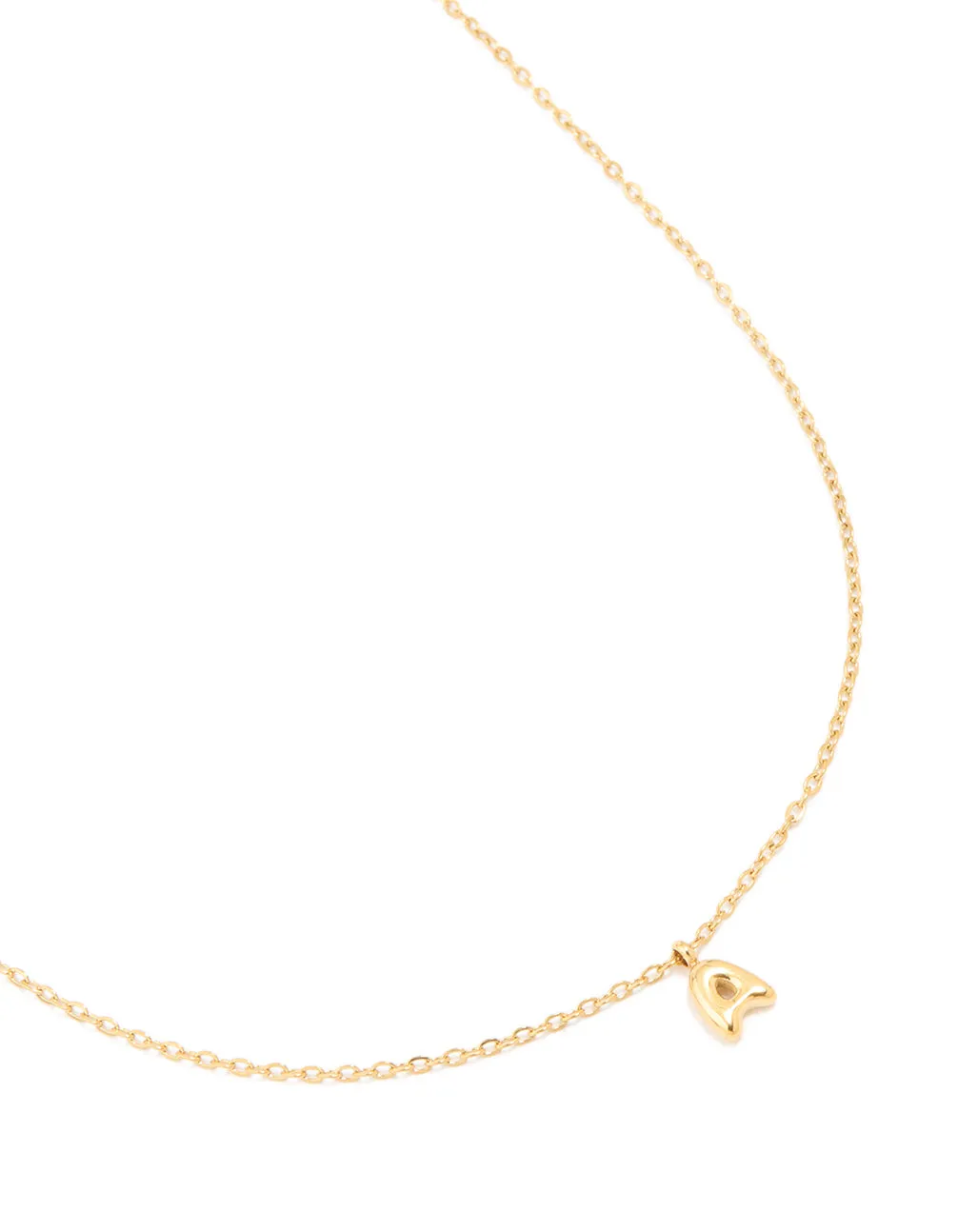 Waterproof Gold Plated Stainless Steel Mini Bubble Letter A Necklace sold by lovisa