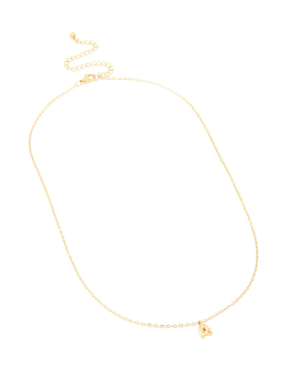 Waterproof Gold Plated Stainless Steel Mini Bubble Letter A Necklace sold by lovisa product image thumbnail 2