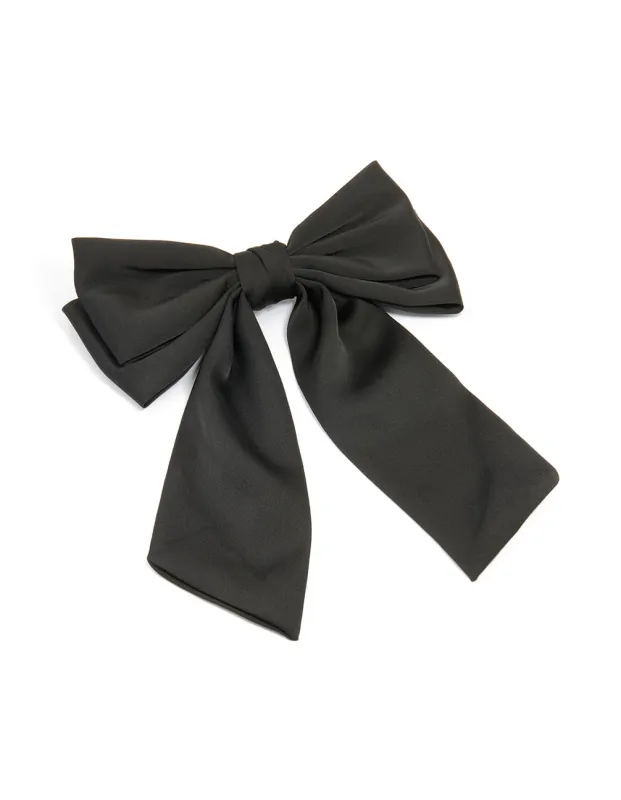 Black Fabric Medium Basic Bow Clip sold by lovisa