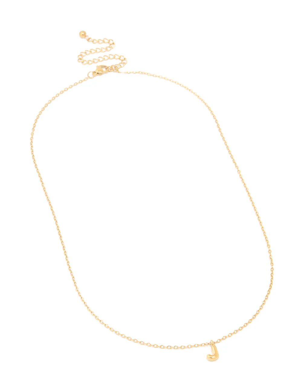 Waterproof Gold Plated Stainless Steel Mini Bubble Letter J Necklace sold by lovisa product image thumbnail 2