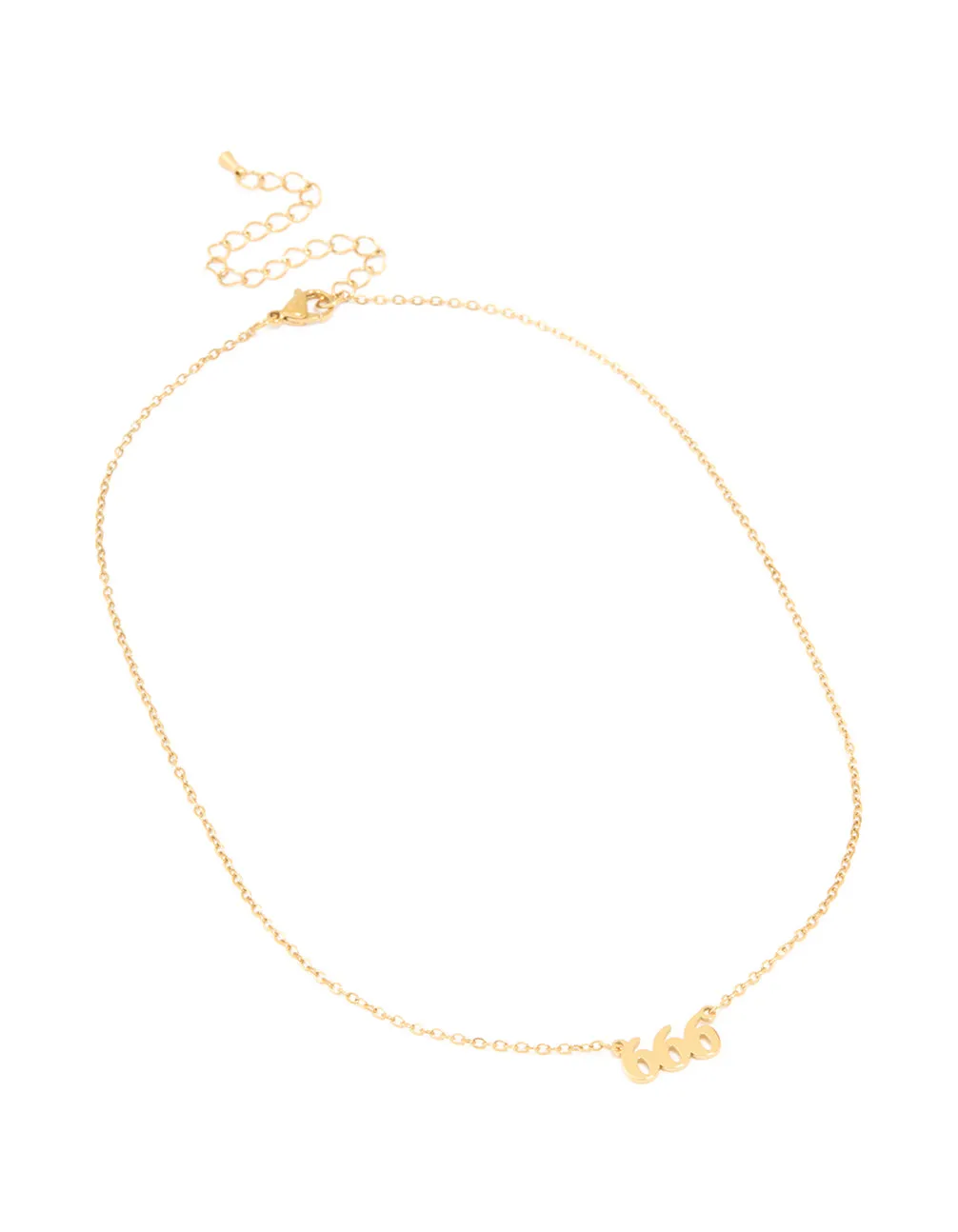 Waterproof Gold Plated Stainless Steel Angel Number 666 Necklace sold by lovisa product image thumbnail 2