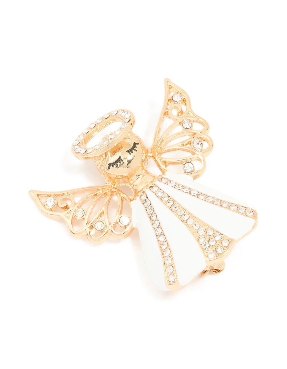 Gold Diamante Angel Brooch sold by lovisa