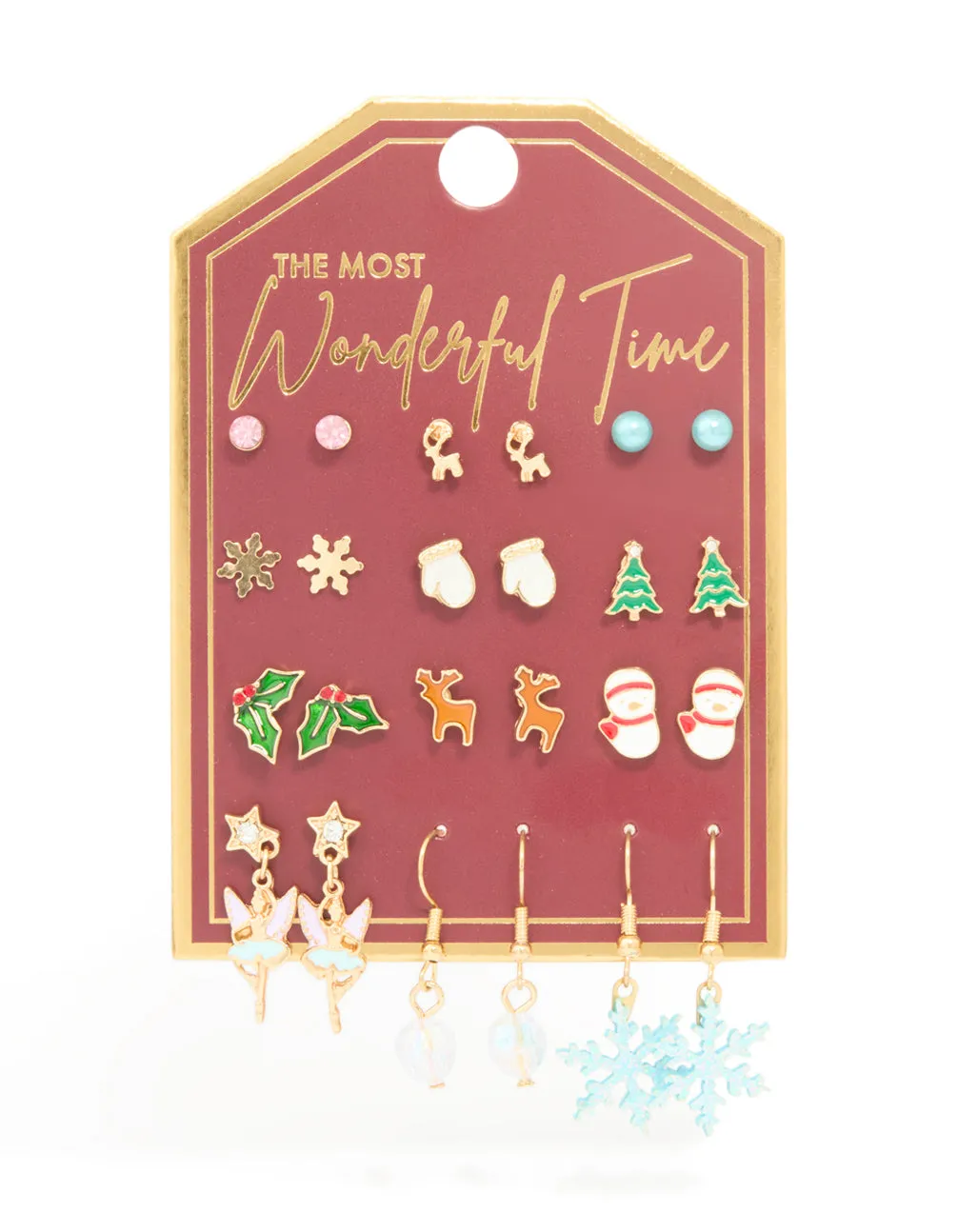 Gold Snowflake & Snowman Earrings 12-Pack sold by lovisa product image thumbnail 3