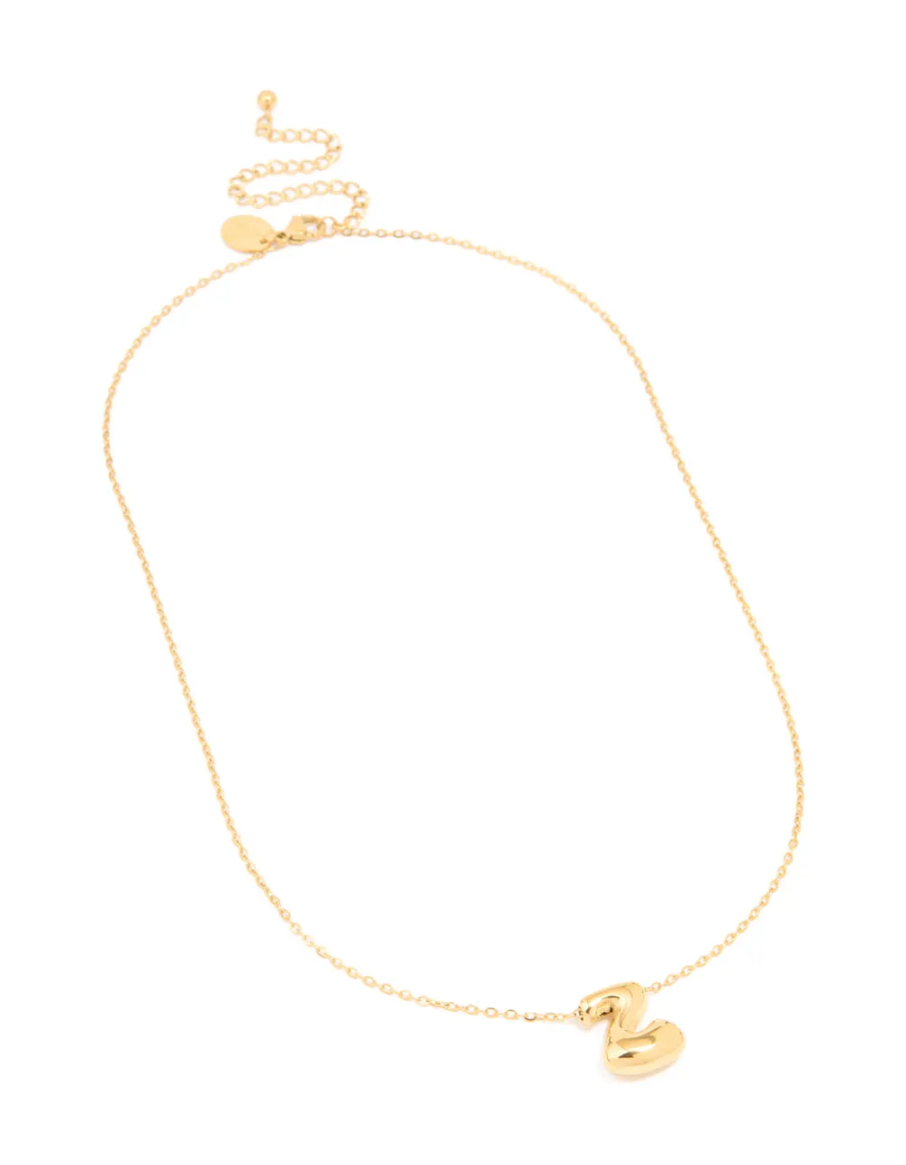 Waterproof Gold Plated Stainless Steel Large Bubble Letter Z Necklace sold by lovisa product image thumbnail 2