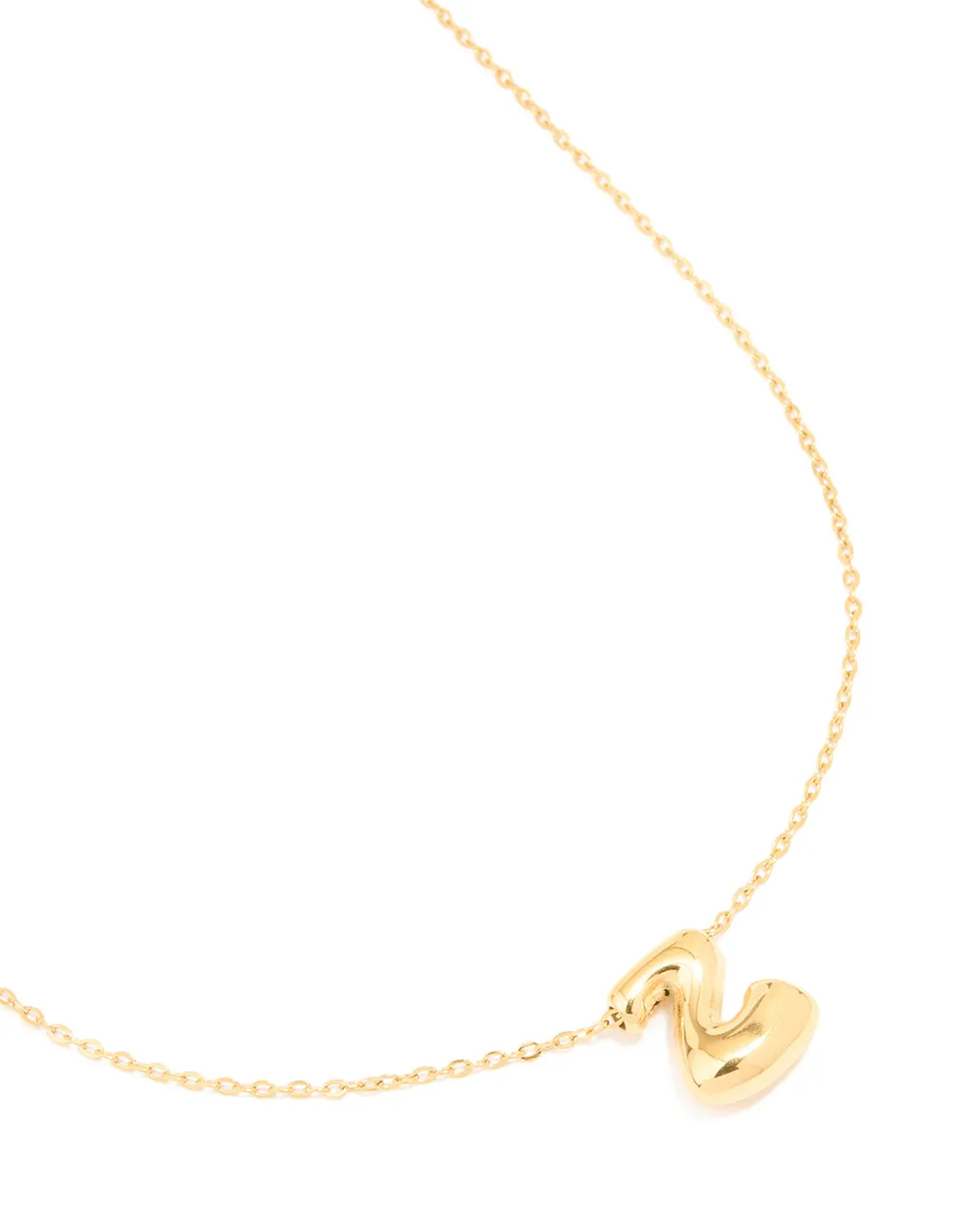 Waterproof Gold Plated Stainless Steel Large Bubble Letter Z Necklace sold by lovisa