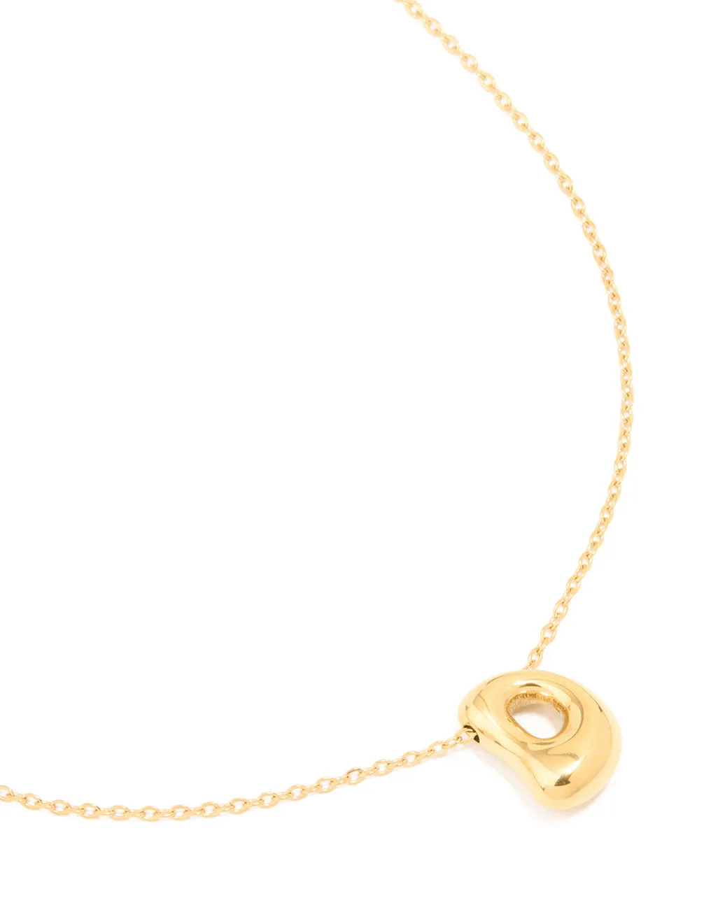 Waterproof Gold Plated Stainless Steel Large Bubble Letter D Necklace sold by lovisa