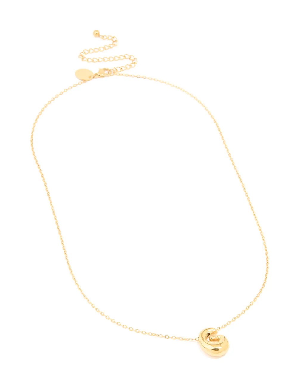 Waterproof Gold Plated Stainless Steel Large Bubble Letter G Necklace sold by lovisa product image thumbnail 2