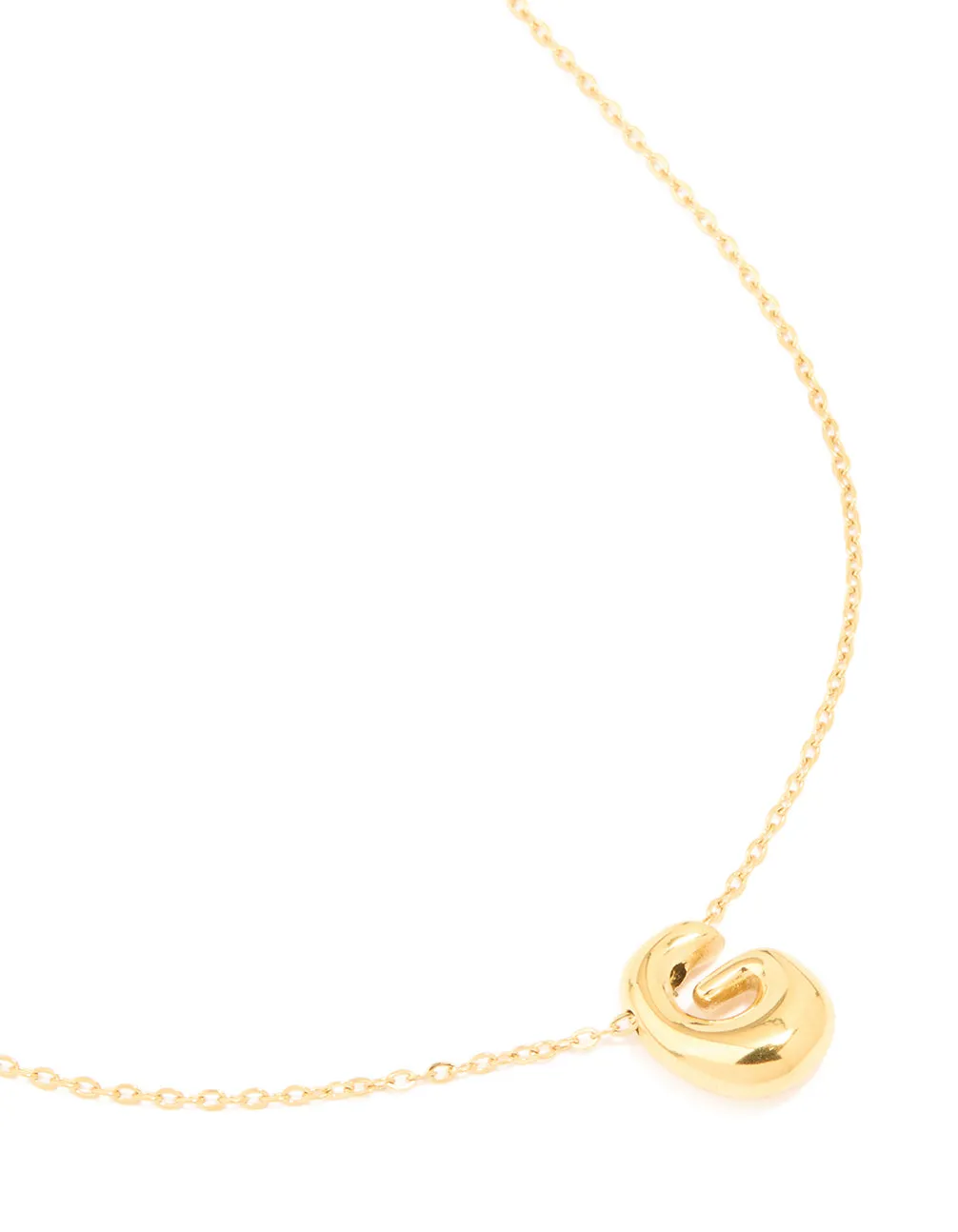 Waterproof Gold Plated Stainless Steel Large Bubble Letter G Necklace sold by lovisa