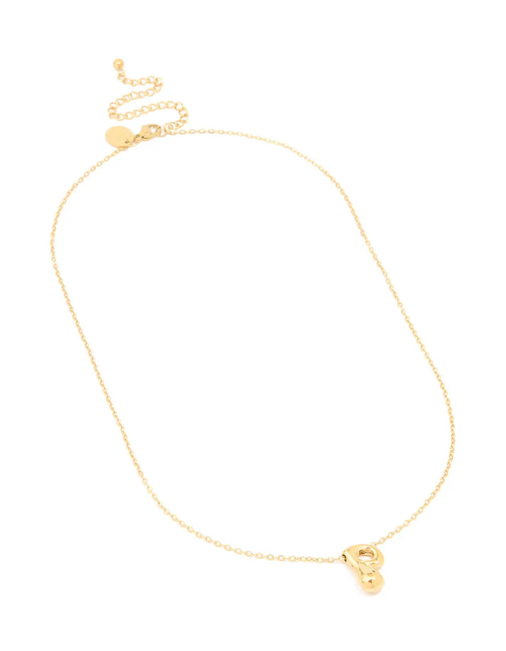 Waterproof Gold Plated Stainless Steel Large Bubble Letter P Necklace sold by lovisa product image thumbnail 2