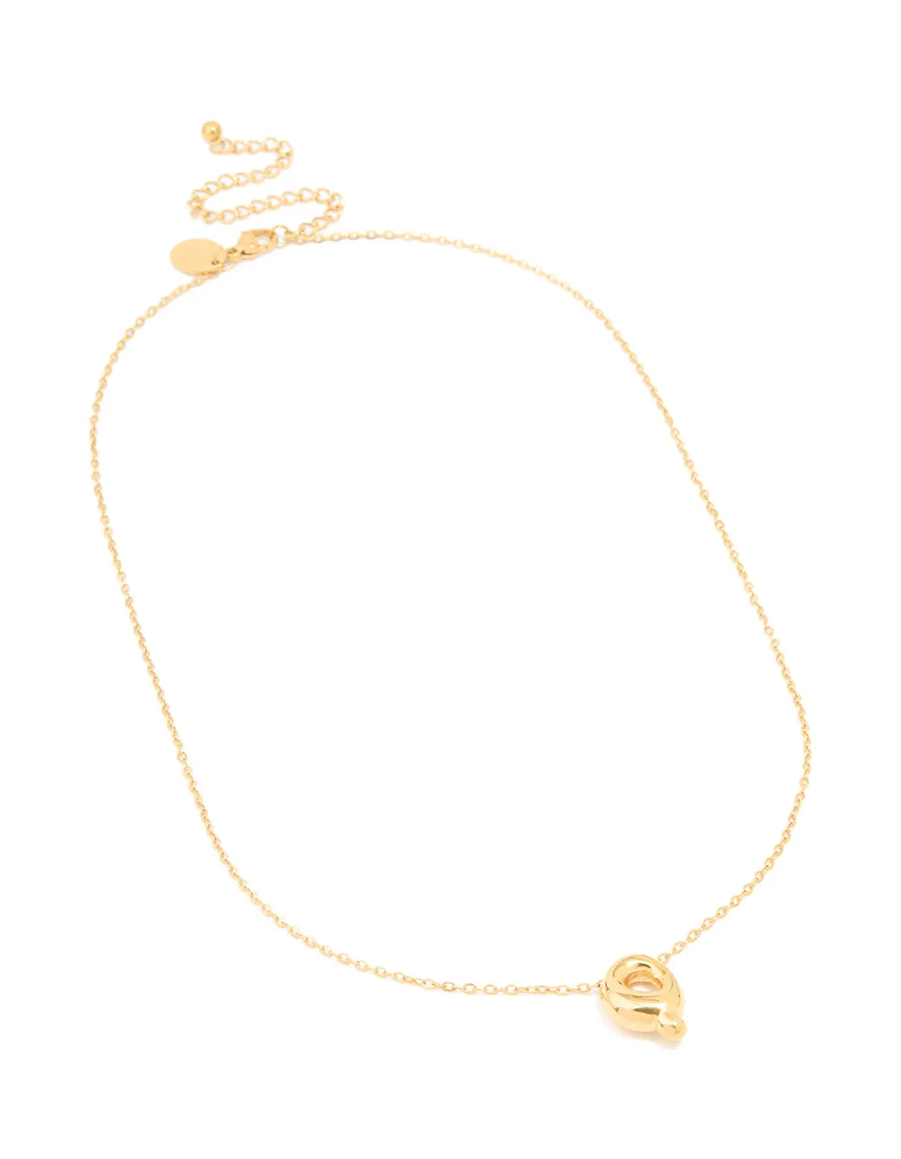 Waterproof Gold Plated Stainless Steel Large Bubble Letter Q Necklace sold by lovisa product image thumbnail 2
