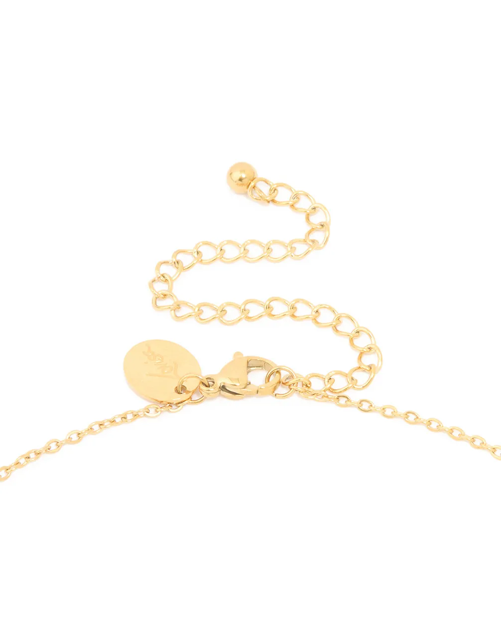 Waterproof Gold Plated Stainless Steel Large Bubble Letter V Necklace sold by lovisa product image thumbnail 3