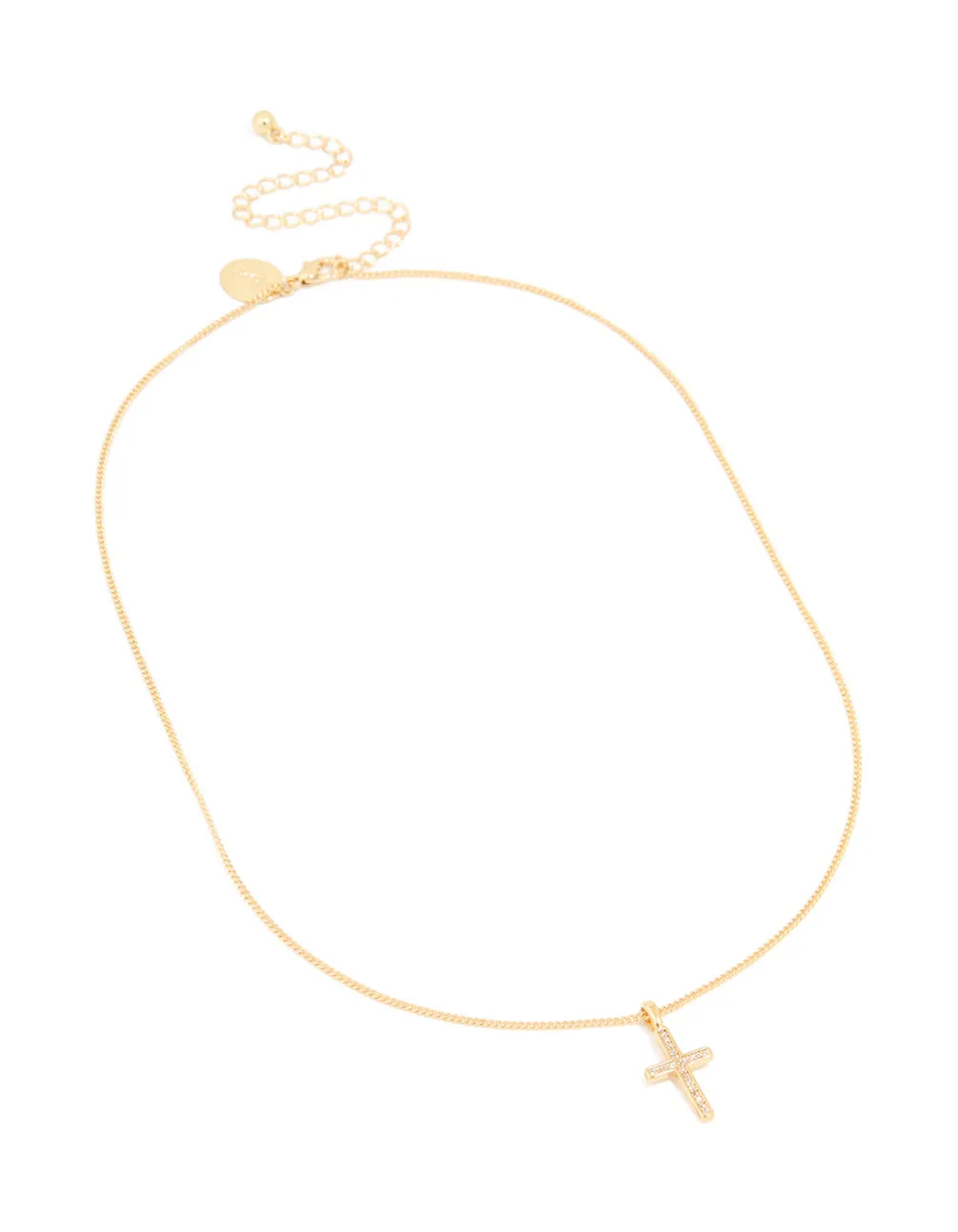 Gold Plated Cubic Zirconia Cross Pendant Necklace sold by lovisa product image thumbnail 2