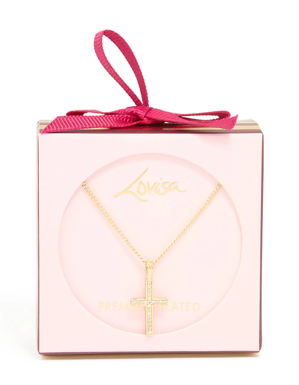 Gold Plated Cubic Zirconia Cross Pendant Necklace sold by lovisa product image thumbnail 3