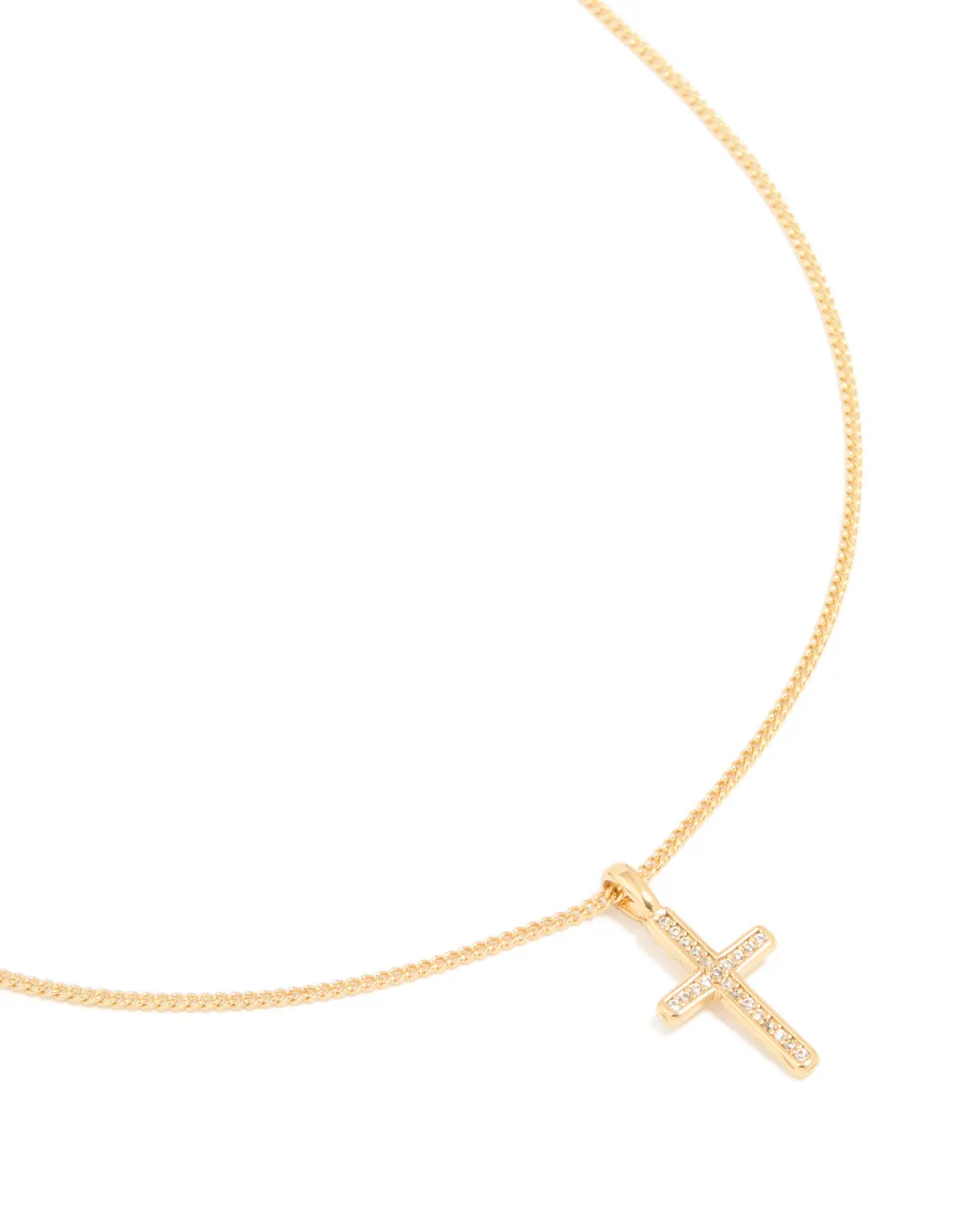 Gold Plated Cubic Zirconia Cross Pendant Necklace sold by lovisa