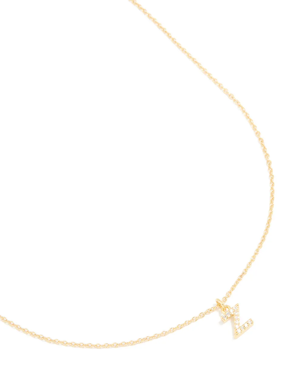 Gold Plated Brass Cubic Zirconia Letter Z Necklace sold by lovisa
