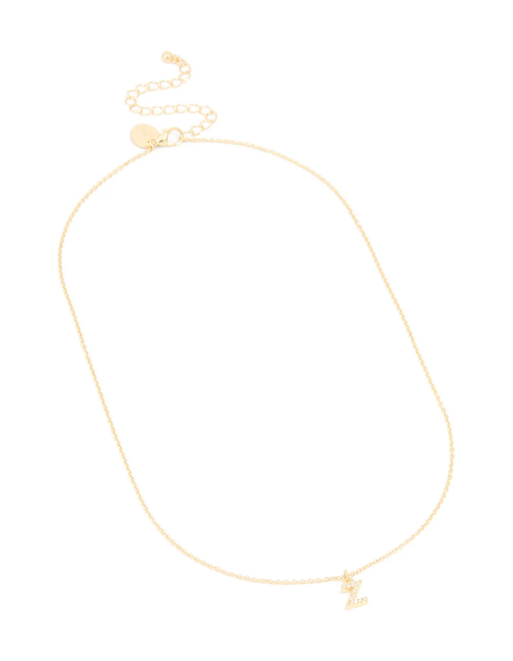 Gold Plated Brass Cubic Zirconia Letter Z Necklace sold by lovisa product image thumbnail 2