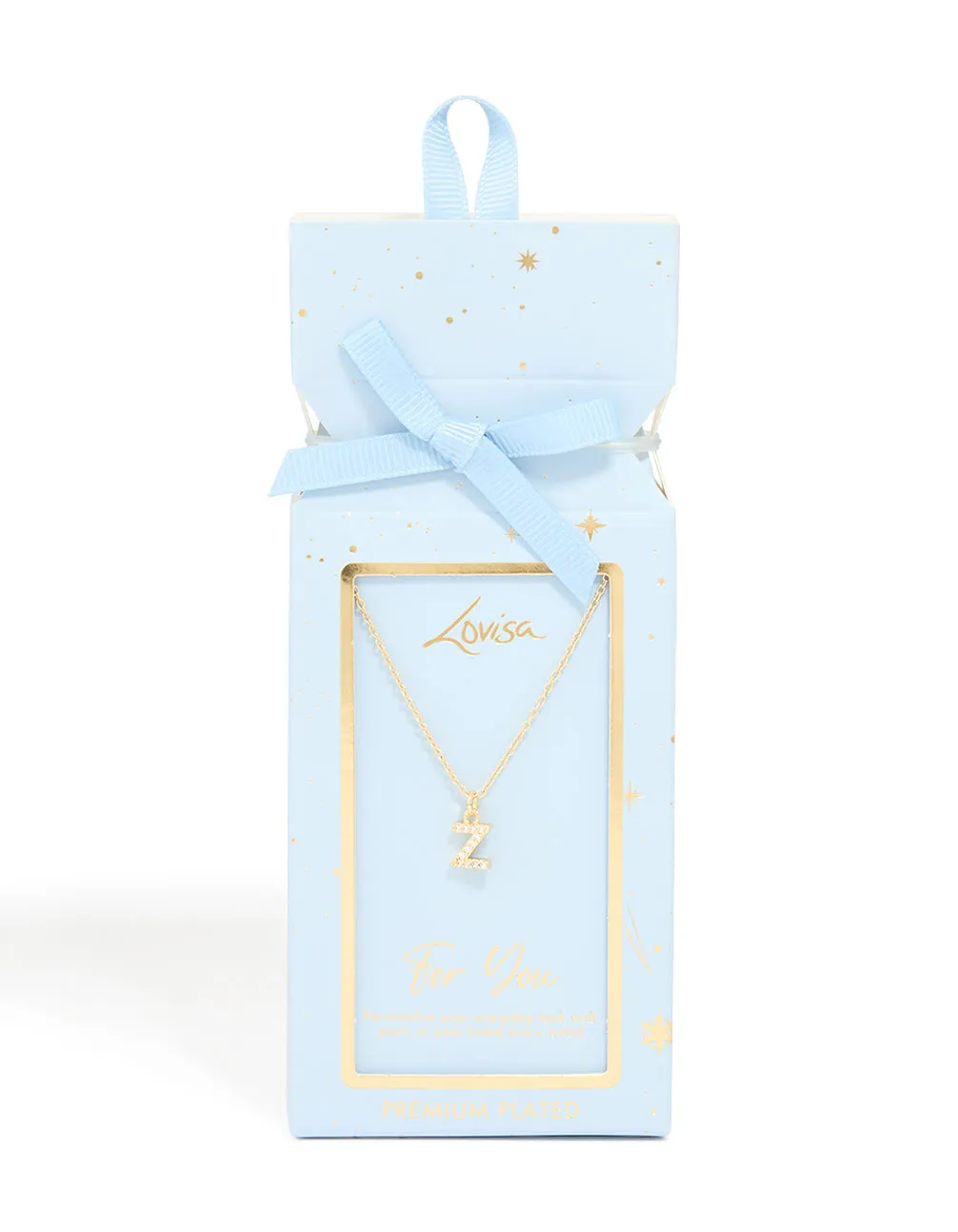 Gold Plated Brass Cubic Zirconia Letter Z Necklace sold by lovisa product image thumbnail 3