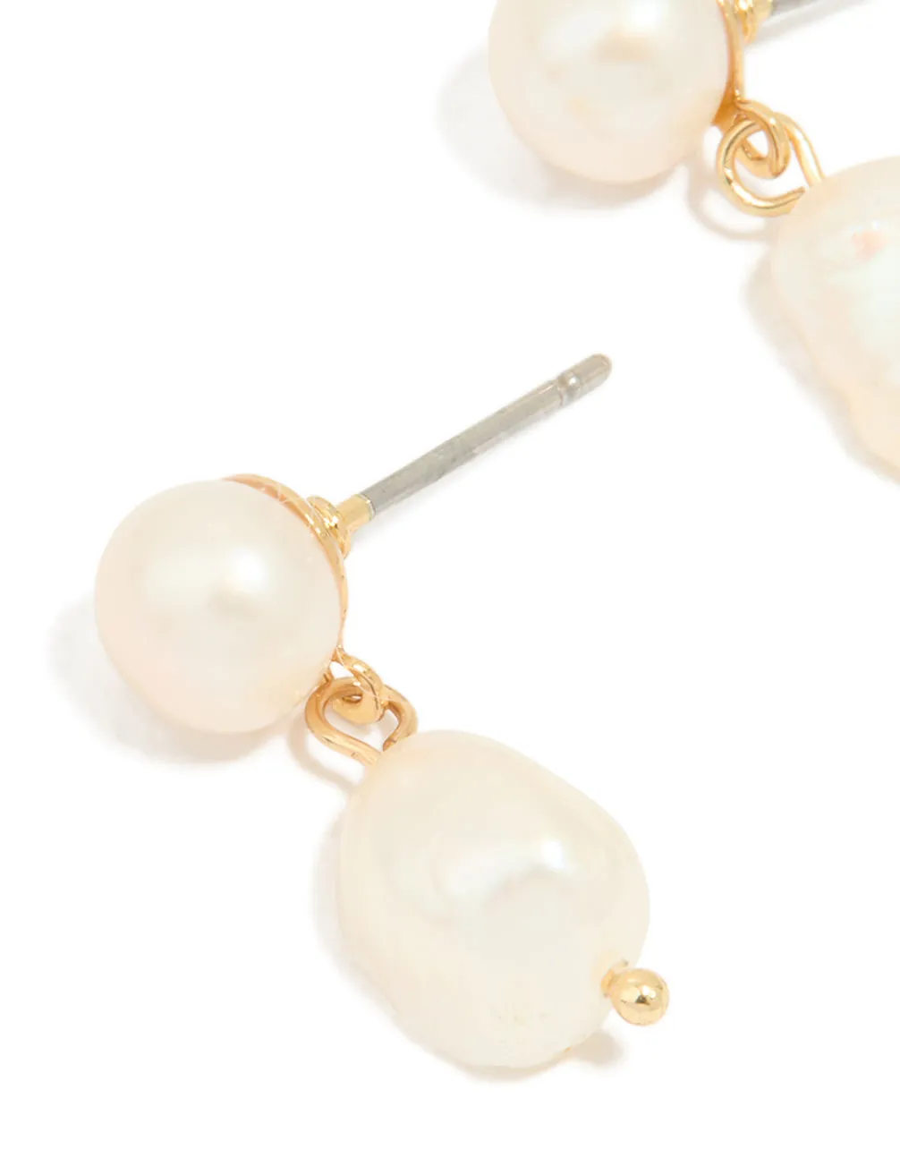 Gold Plated Freshwater Pearl Drop Earrings sold by lovisa product image thumbnail 2