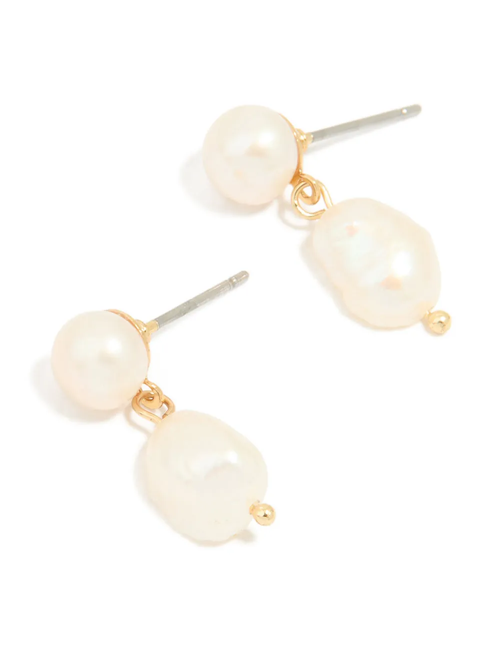 Gold Plated Freshwater Pearl Drop Earrings sold by lovisa