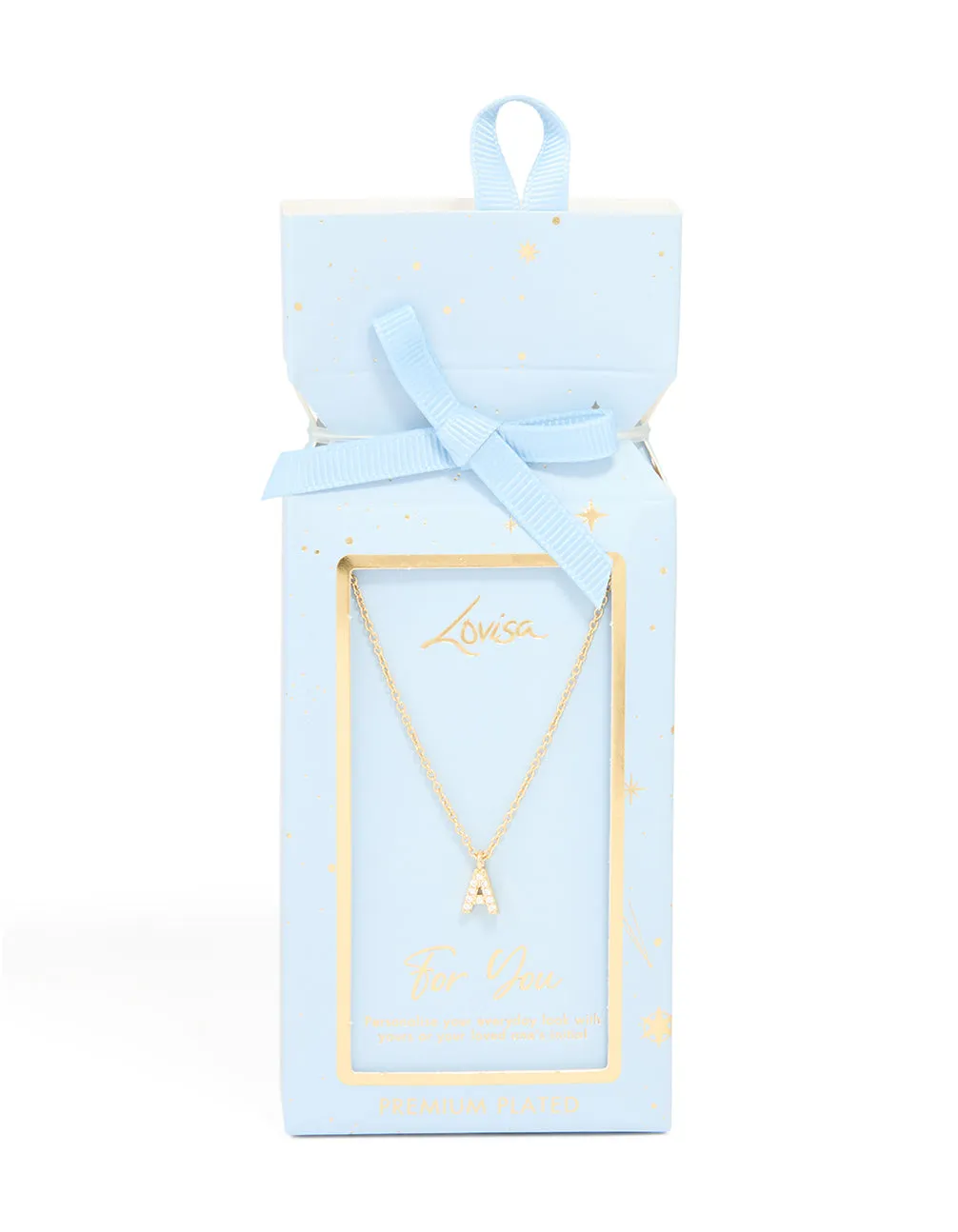 Gold Plated Brass Cubic Zirconia Letter A Necklace sold by lovisa product image thumbnail 3