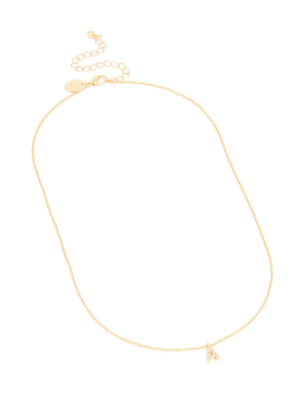 Gold Plated Brass Cubic Zirconia Letter A Necklace sold by lovisa product image thumbnail 2