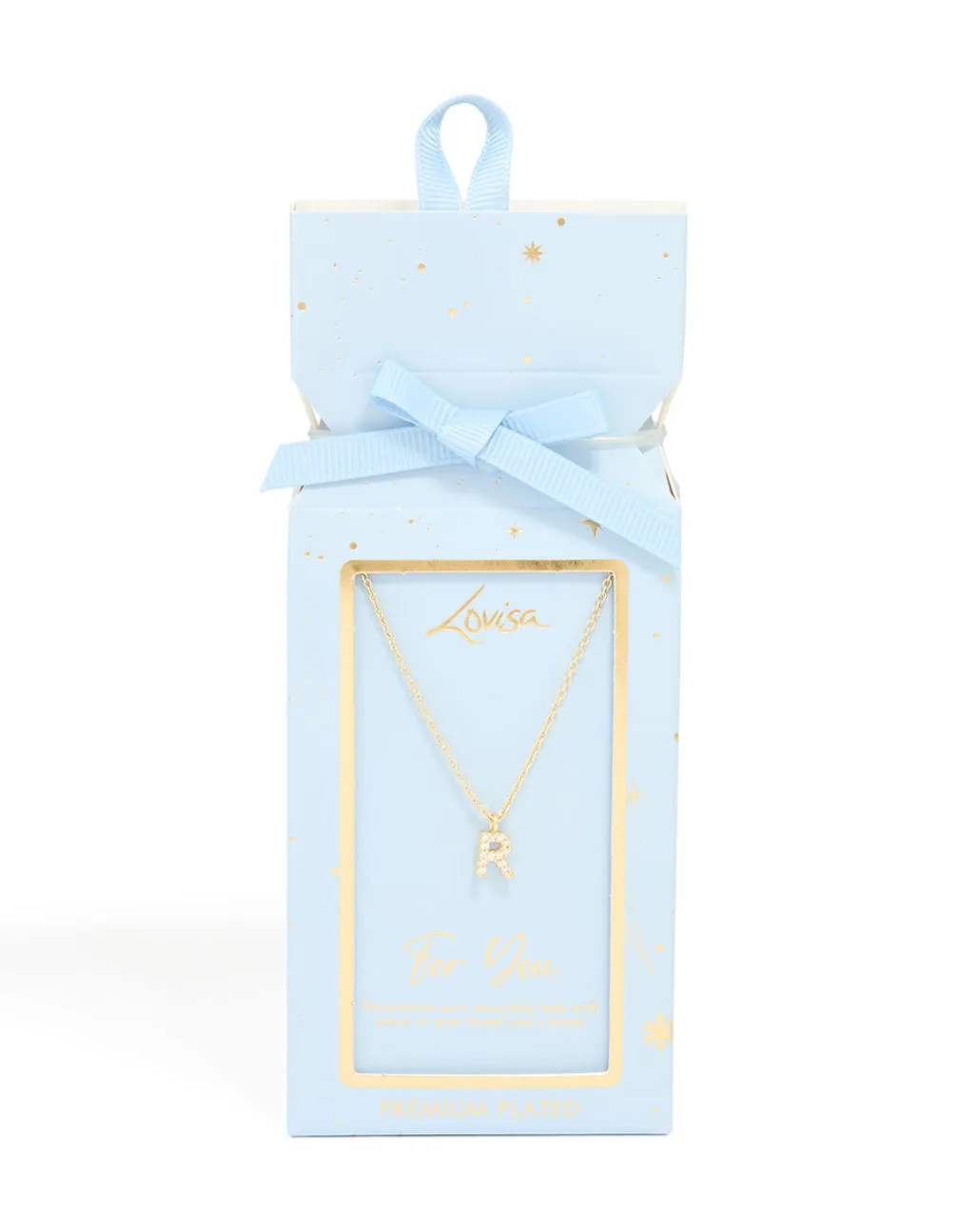 Gold Plated Brass Cubic Zirconia Letter R Necklace sold by lovisa product image thumbnail 3