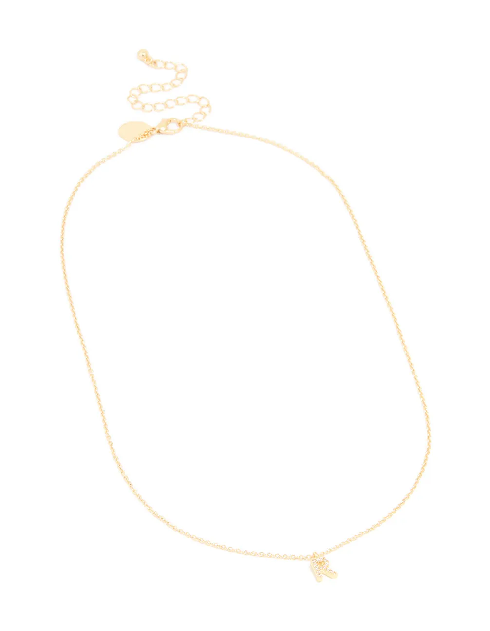 Gold Plated Brass Cubic Zirconia Letter R Necklace sold by lovisa product image thumbnail 2