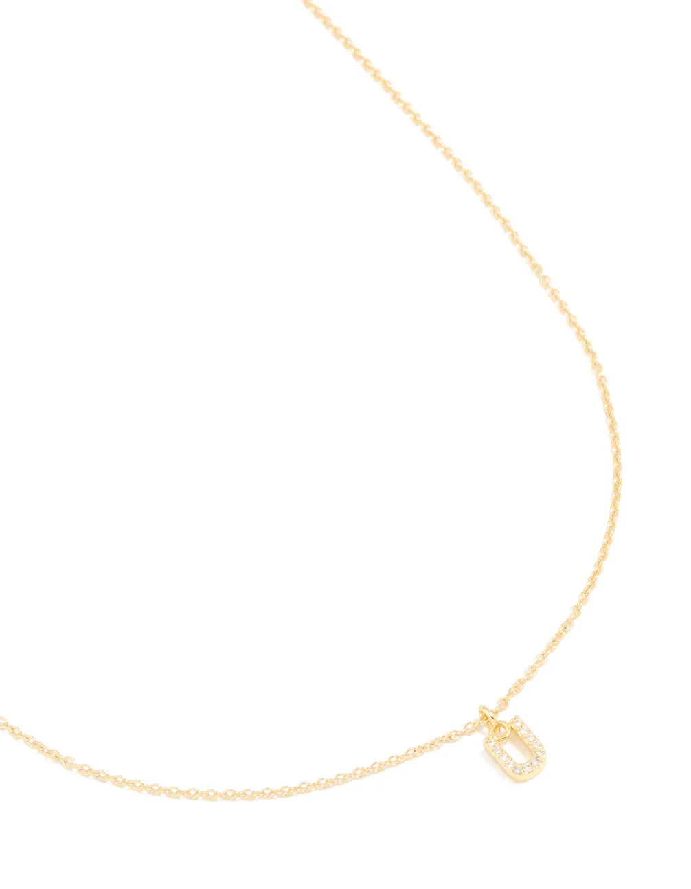 Gold Plated Cubic Zirconia Letter U Necklace sold by lovisa