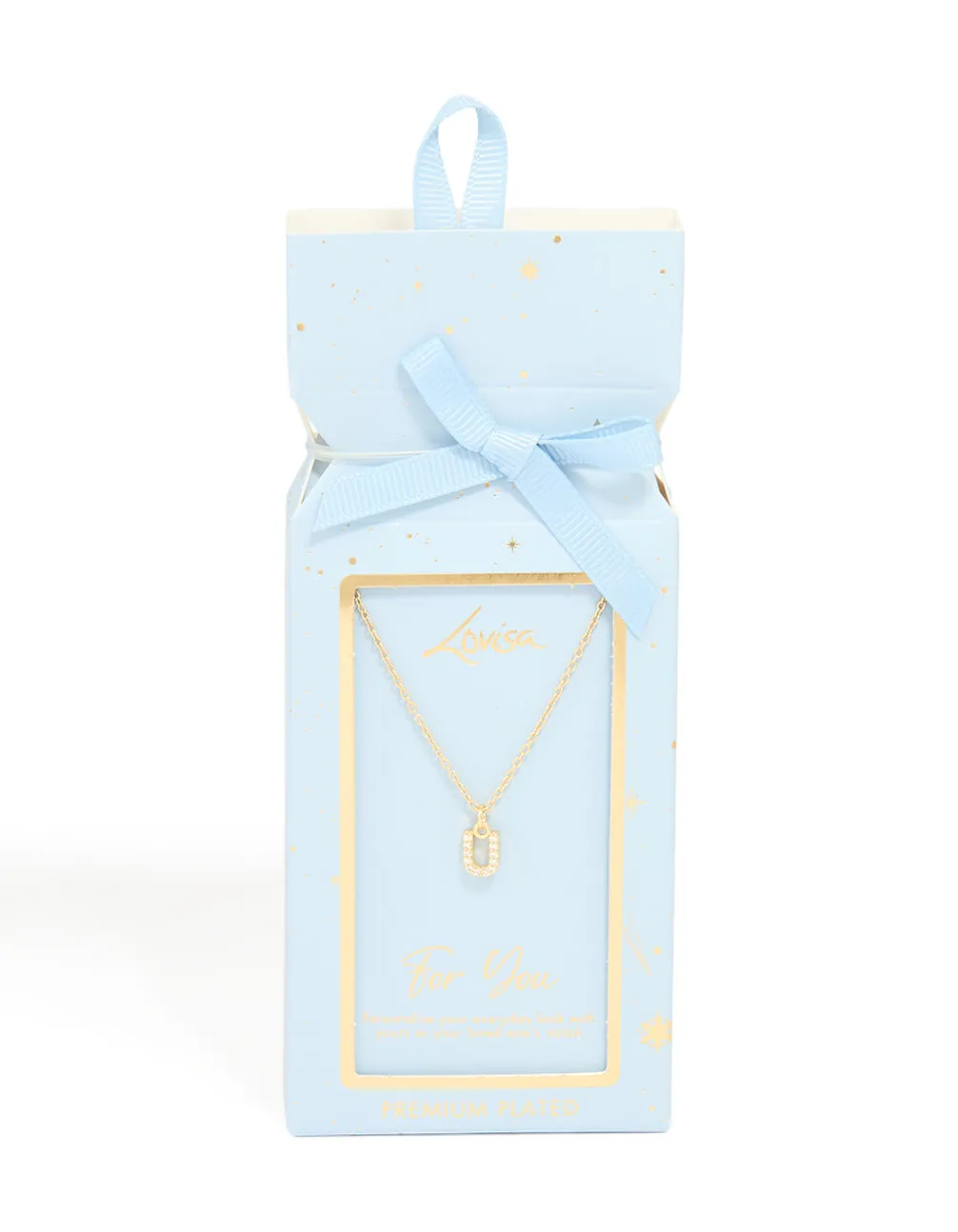 Gold Plated Cubic Zirconia Letter U Necklace sold by lovisa product image thumbnail 3