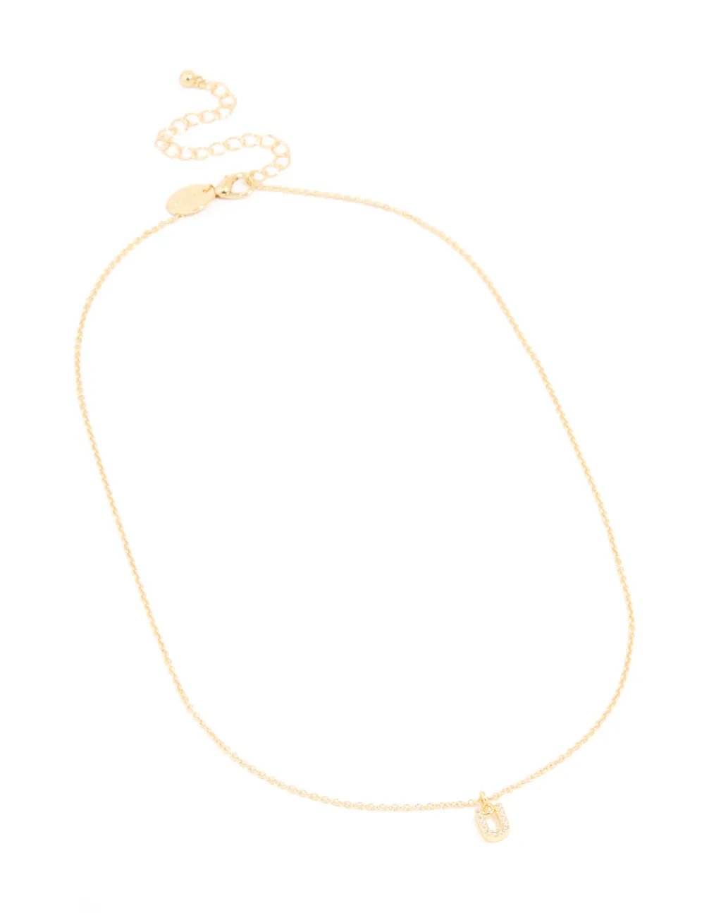 Gold Plated Cubic Zirconia Letter U Necklace sold by lovisa product image thumbnail 2