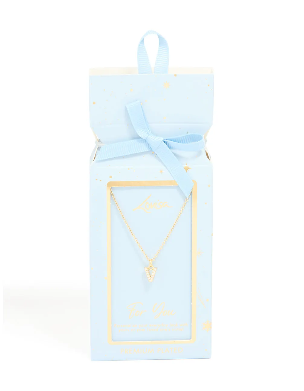 Gold Plated Cubic Zirconia Letter V Necklace sold by lovisa product image thumbnail 3