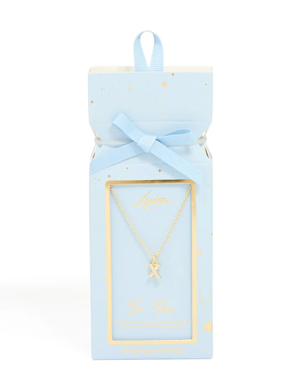 Gold Plated Brass Cubic Zirconia Letter X Pendant Necklace sold by lovisa product image thumbnail 3