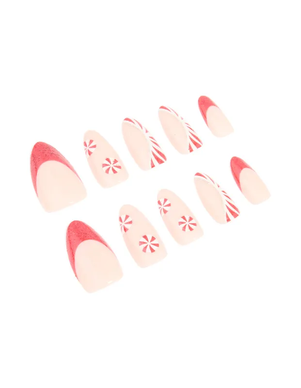 Candy Cane Press-On Nail Set sold by lovisa