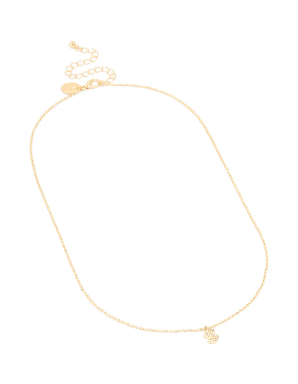 Gold Plated Brass Cubic Zirconia Letter S Necklace sold by lovisa product image thumbnail 2