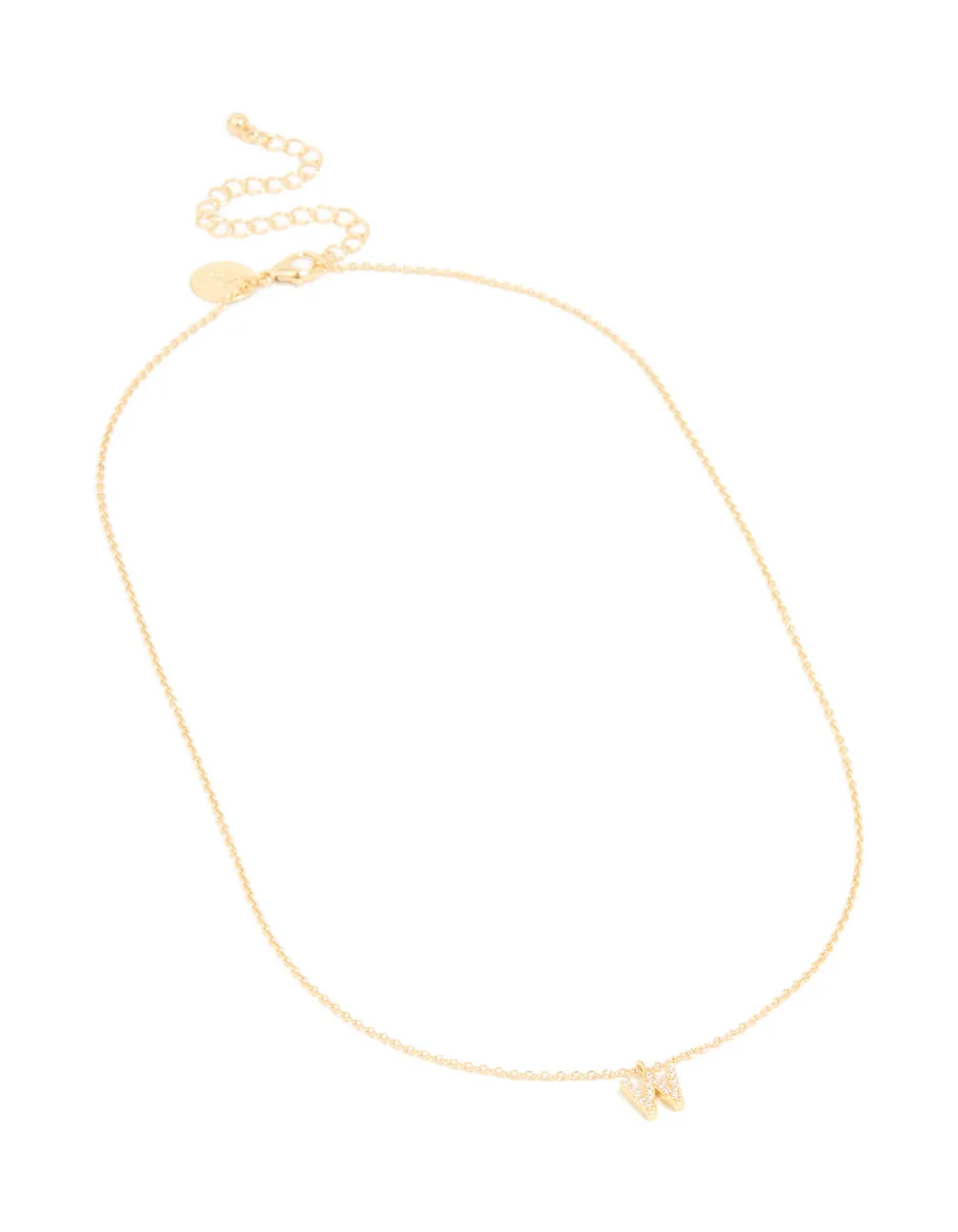 Gold Plated Cubic Zirconia Letter W Necklace sold by lovisa product image thumbnail 2