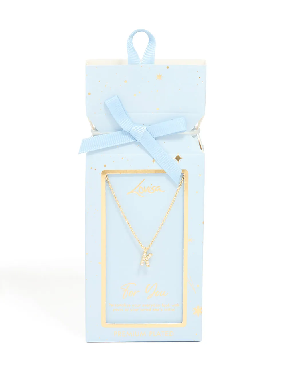 Gold Plated Brass Cubic Zirconia Letter K Necklace sold by lovisa product image thumbnail 3