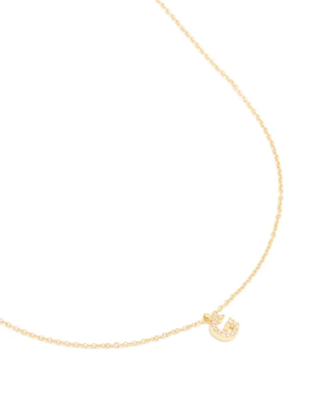 Gold Plated Brass Cubic Zirconia Letter G Necklace sold by lovisa
