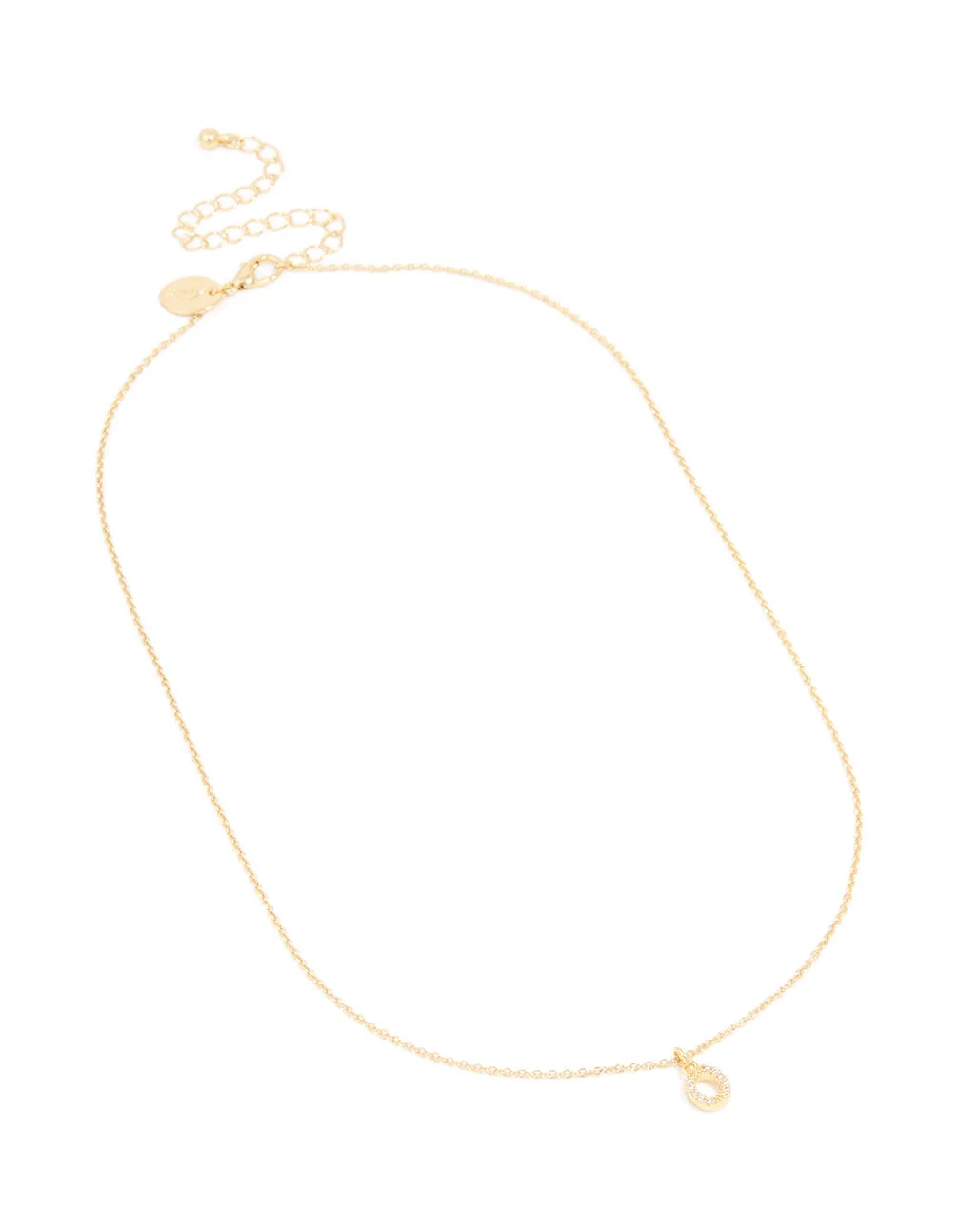 Gold Plated Brass Cubic Zirconia Letter O Necklace sold by lovisa product image thumbnail 2