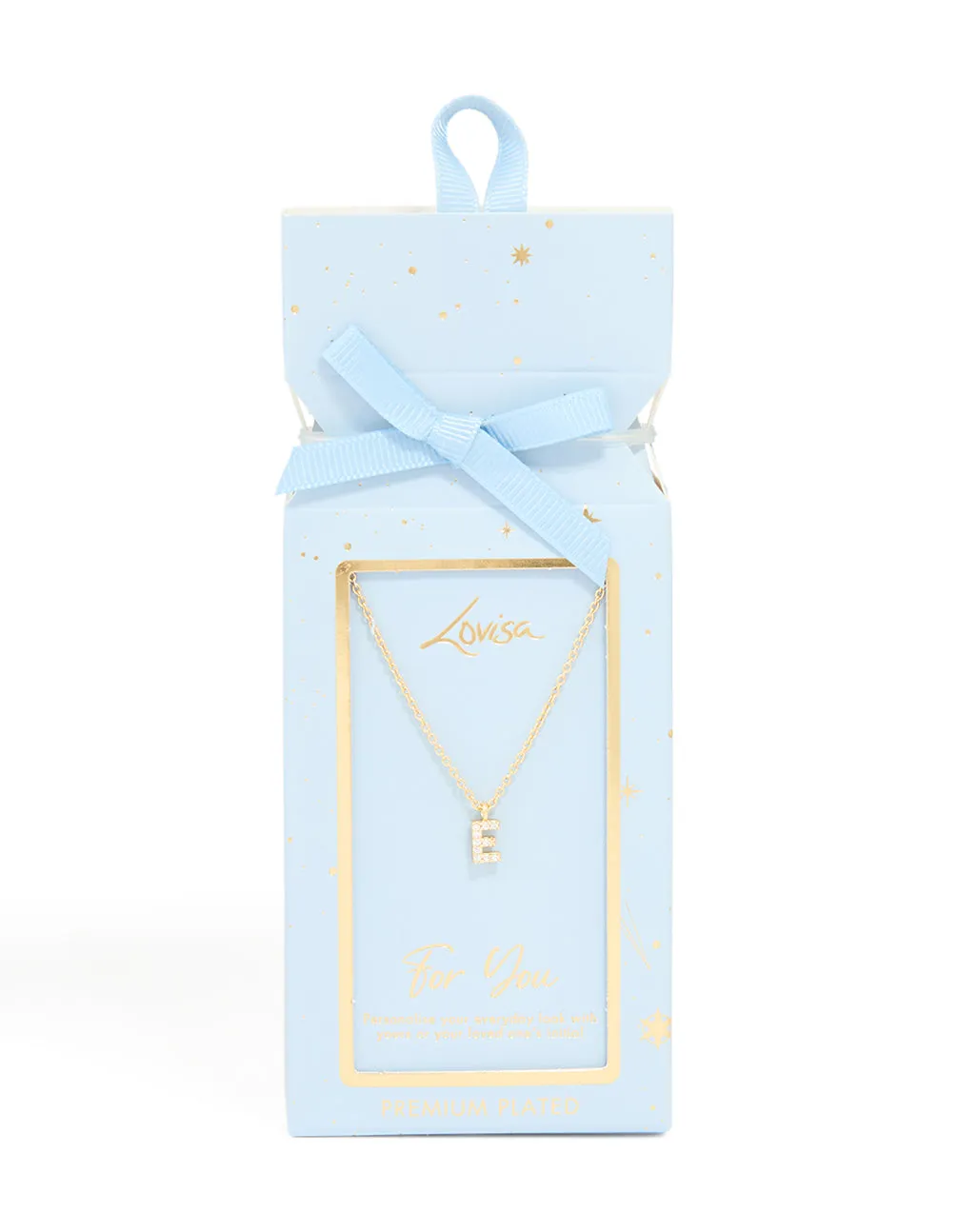 Gold Plated Brass Cubic Zirconia Letter E Necklace sold by lovisa product image thumbnail 3