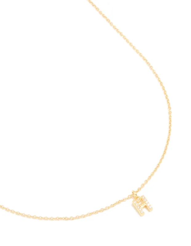 Gold Plated Cubic Zirconia Letter H Necklace sold by lovisa
