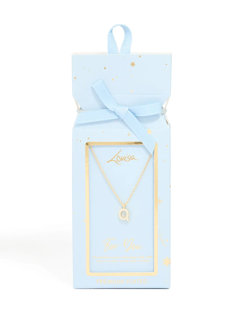 Gold Plated Brass Cubic Zirconia Letter Q Necklace sold by lovisa product image thumbnail 3