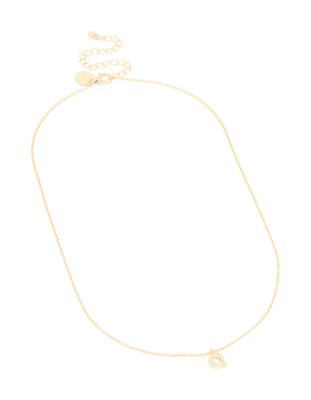 Gold Plated Brass Cubic Zirconia Letter Q Necklace sold by lovisa product image thumbnail 2