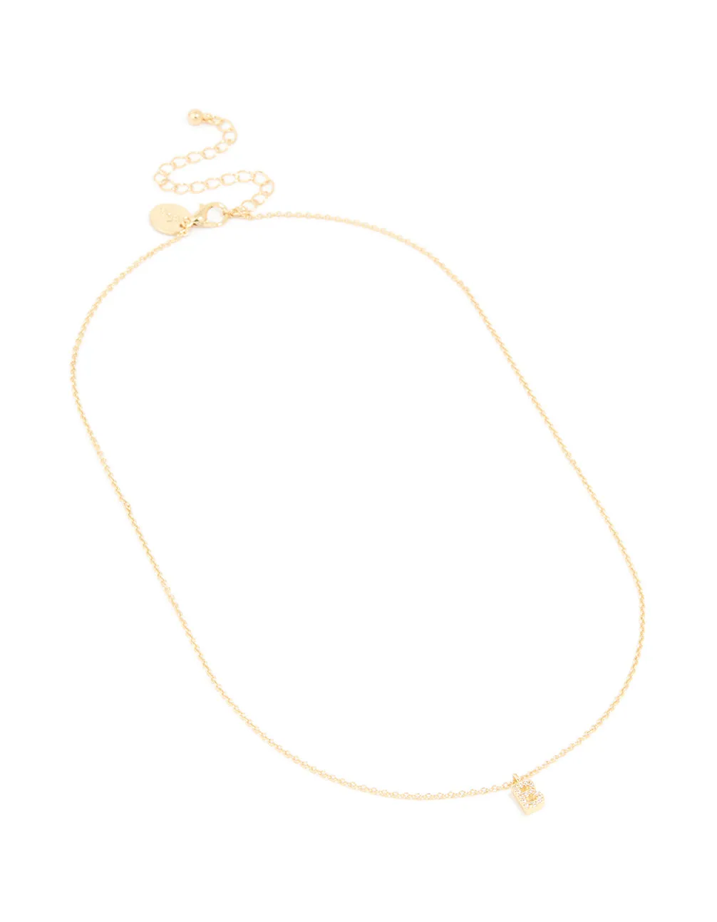 Gold Plated Brass Cubic Zirconia Letter B Pendant Necklace sold by lovisa product image thumbnail 2