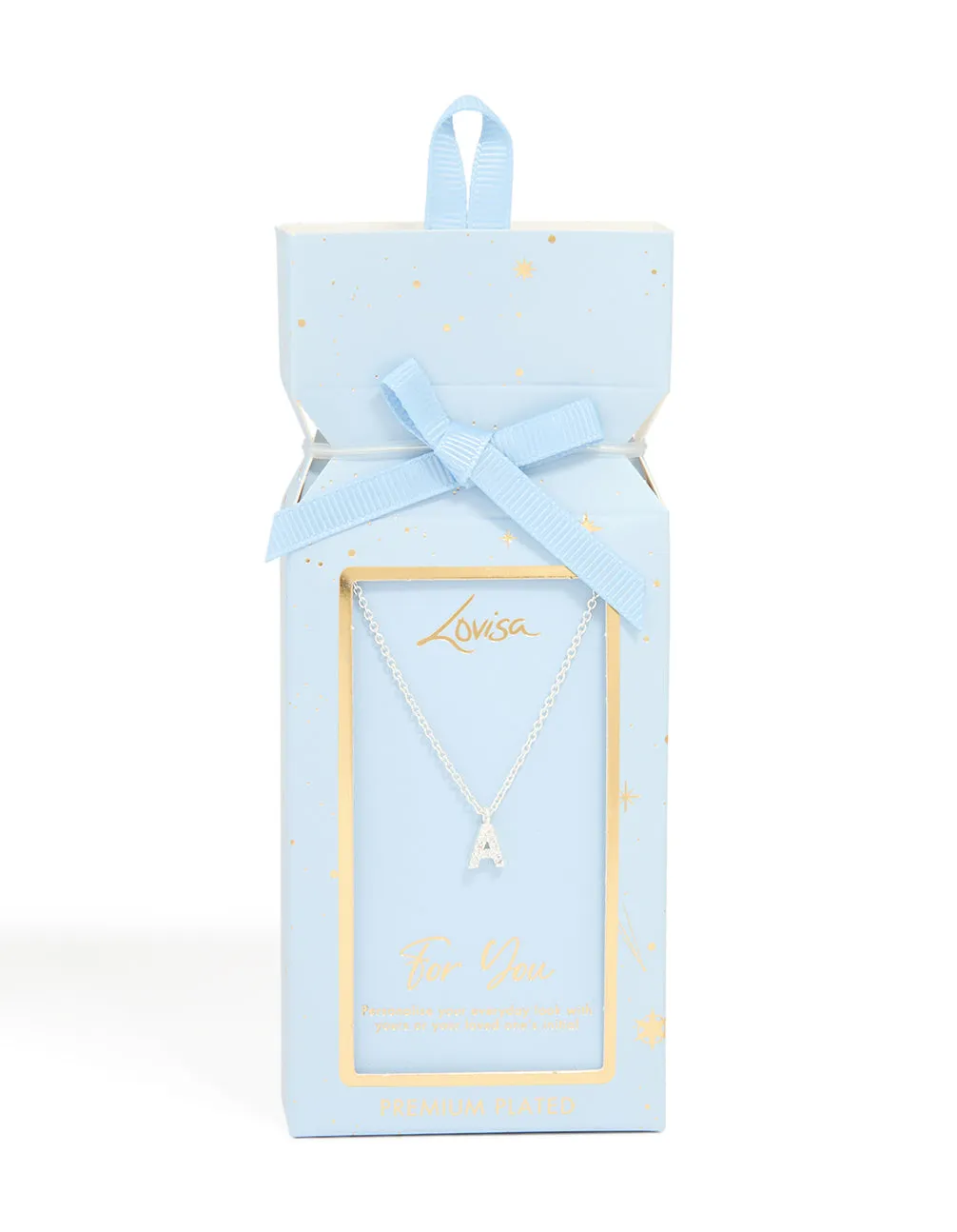 Silver Plated Brass Cubic Zirconia Letter A Necklace sold by lovisa product image thumbnail 3