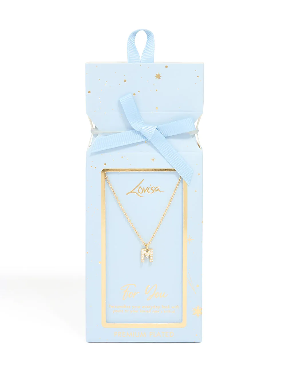 Gold Plated Brass Cubic Zirconia Letter M Necklace sold by lovisa product image thumbnail 3