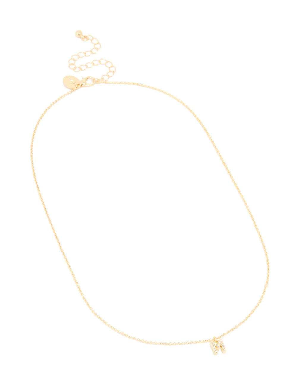 Gold Plated Brass Cubic Zirconia Letter M Necklace sold by lovisa product image thumbnail 2
